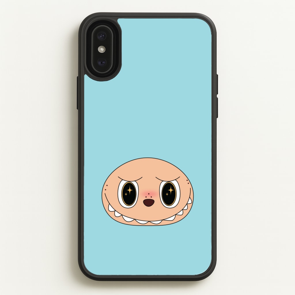 Cute Blue Monster Face - Plushy Phone Case for iPhone XS Max