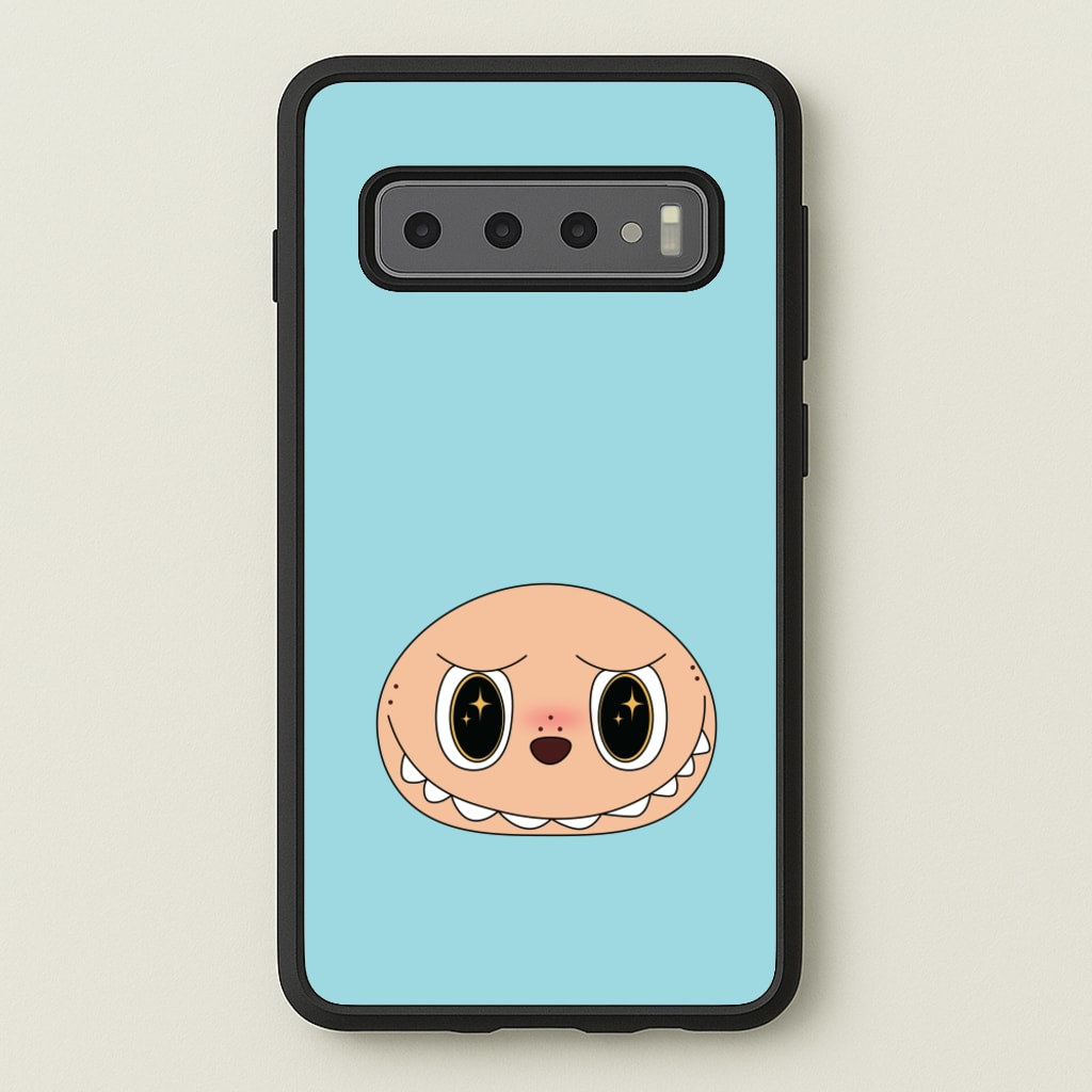 Cute Blue Monster Face - Plushy Phone Case for Galaxy S10