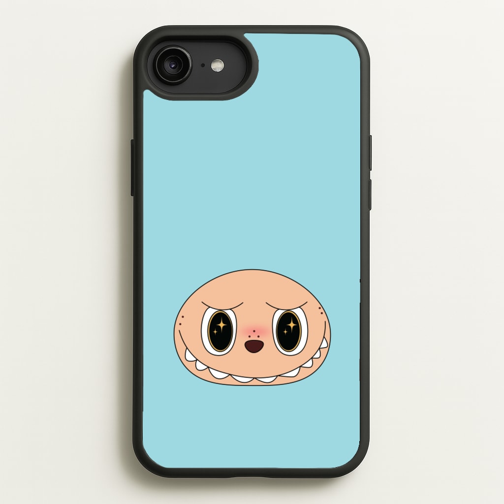 Cute Blue Monster Face - Plushy Phone Case for iPhone 6 Plus / 7 Plus / 8 Plus