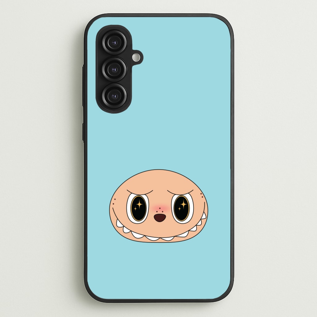 Cute Blue Monster Face - Plushy Phone Case for Galaxy S23FE