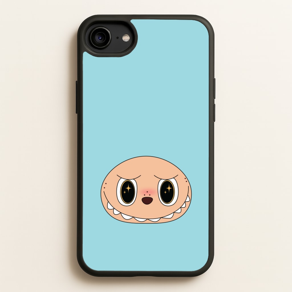 Cute Blue Monster Face - Plushy Phone Case for iPhone 6 / 7 / 8 / SE
