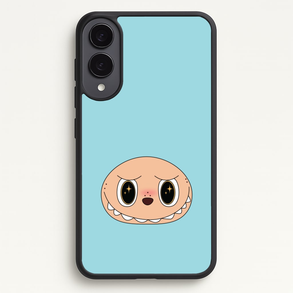 Cute Blue Monster Face - Plushy Phone Case for Galaxy S25 Edge