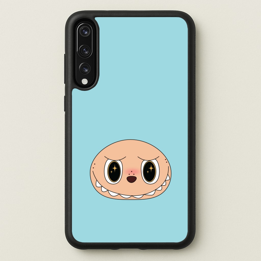 Cute Blue Monster Face - Plushy Phone Case for Huawei P20 Pro