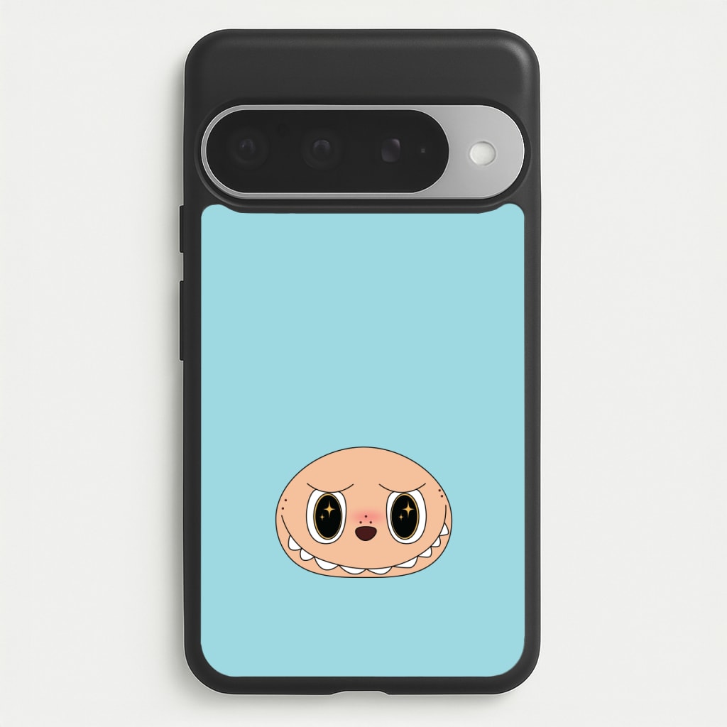 Cute Blue Monster Face Phone Case for Google Pixel 10 Pro XL