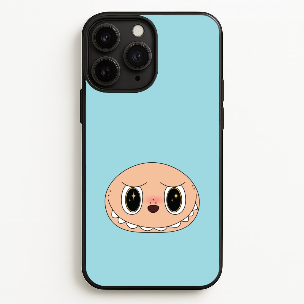 Cute Blue Monster Face - Plushy Phone Case for iPhone 11 Pro