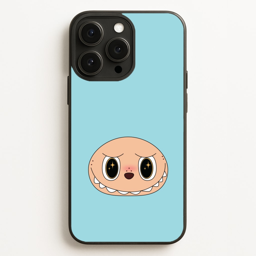 Cute Blue Monster Face - Plushy Phone Case for iPhone 12 Pro Max