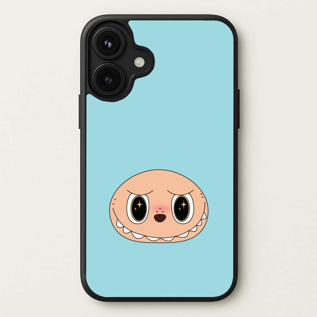 Cute Blue Monster Face Phone Case for iPhone 17