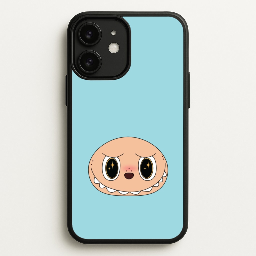 Cute Blue Monster Face - Plushy Phone Case for iPhone 11