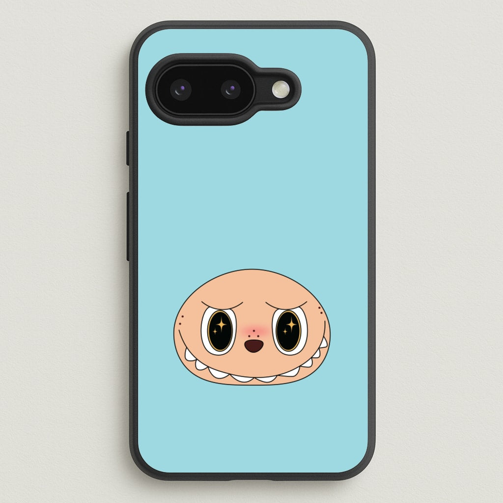 Cute Blue Monster Face - Plushy Phone Case for Google Pixel 9a