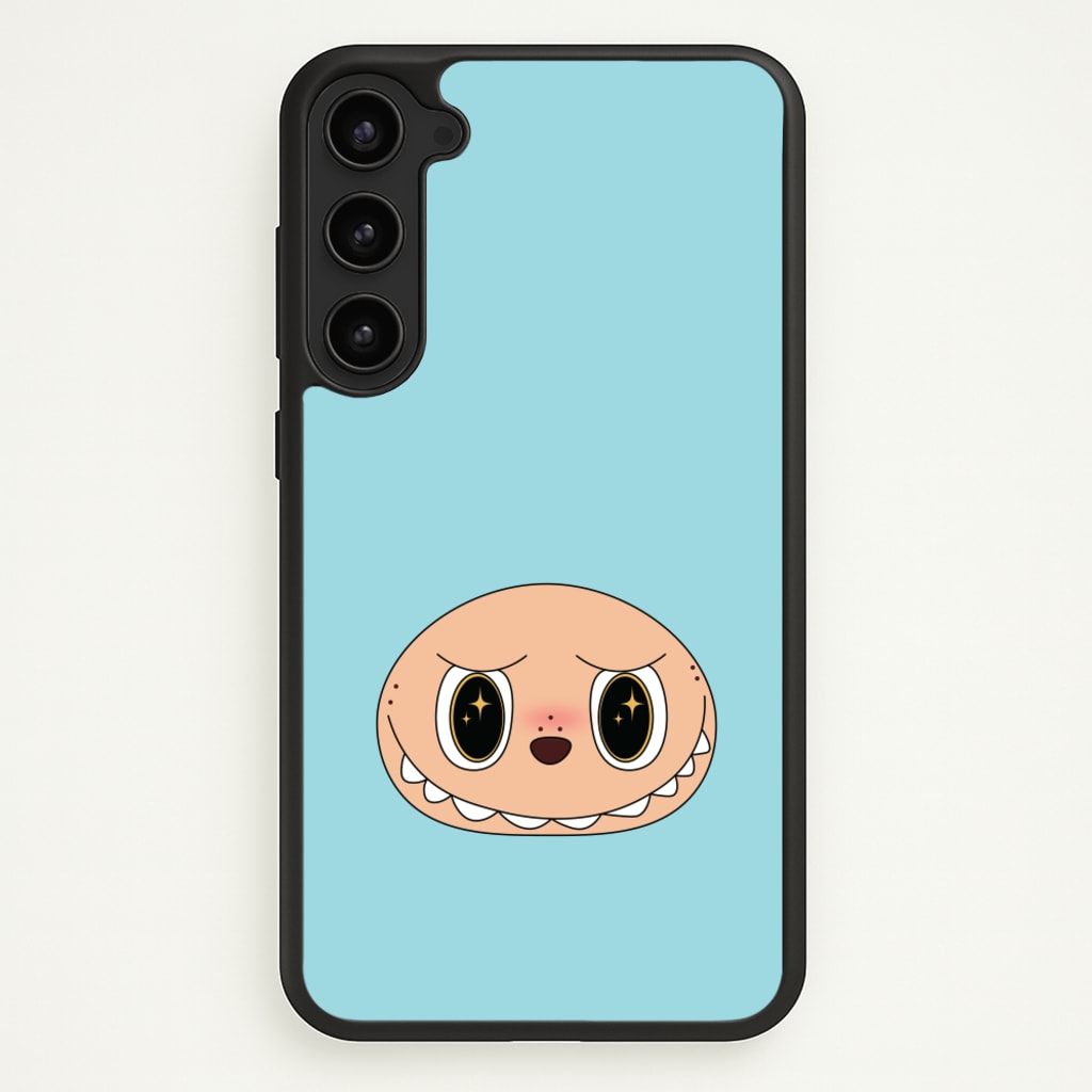 Cute Blue Monster Face - Plushy Phone Case for Galaxy S23