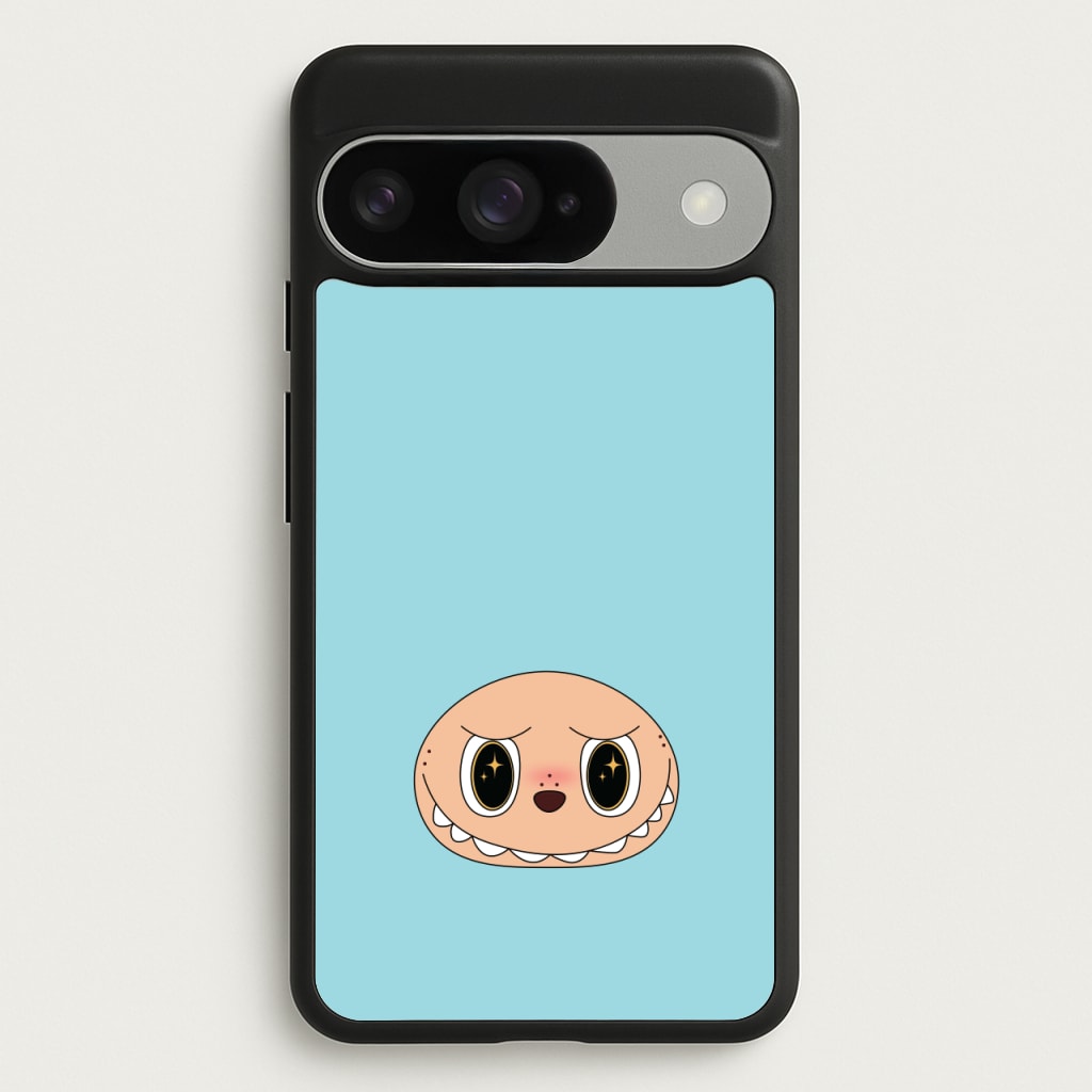 Cute Blue Monster Face Phone Case for Google Pixel 10 / 10 Pro