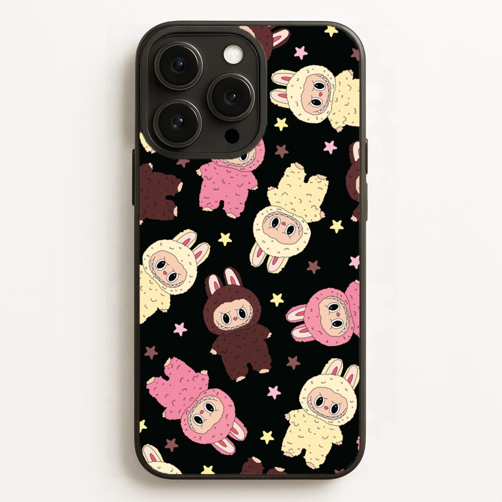 Cute Monsters And Stars Pattern - Plushy Phone Case for iPhone 16 Pro Max