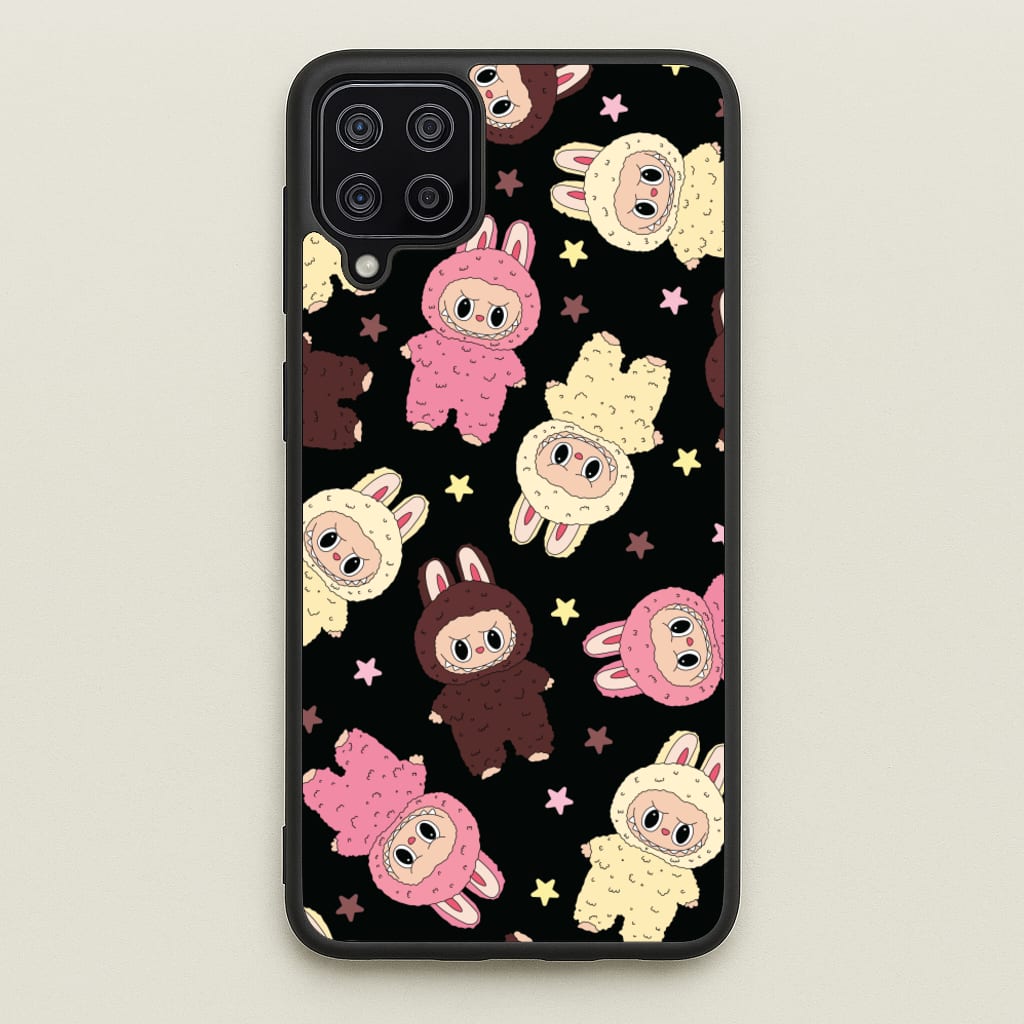 Cute Monsters And Stars Pattern - Plushy Phone Case for Galaxy A12
