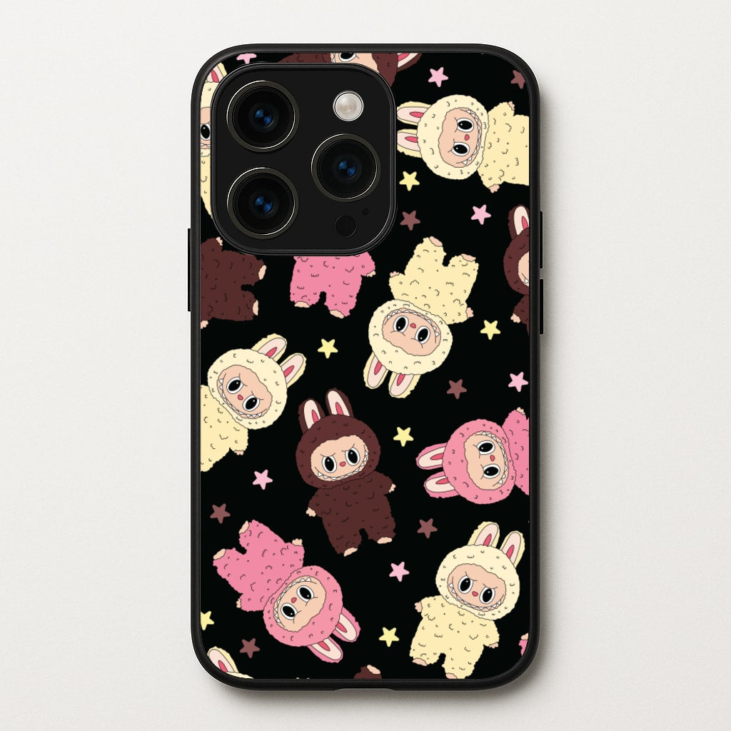 Cute Monsters And Stars Pattern - Plushy Phone Case for iPhone 14 Pro Max