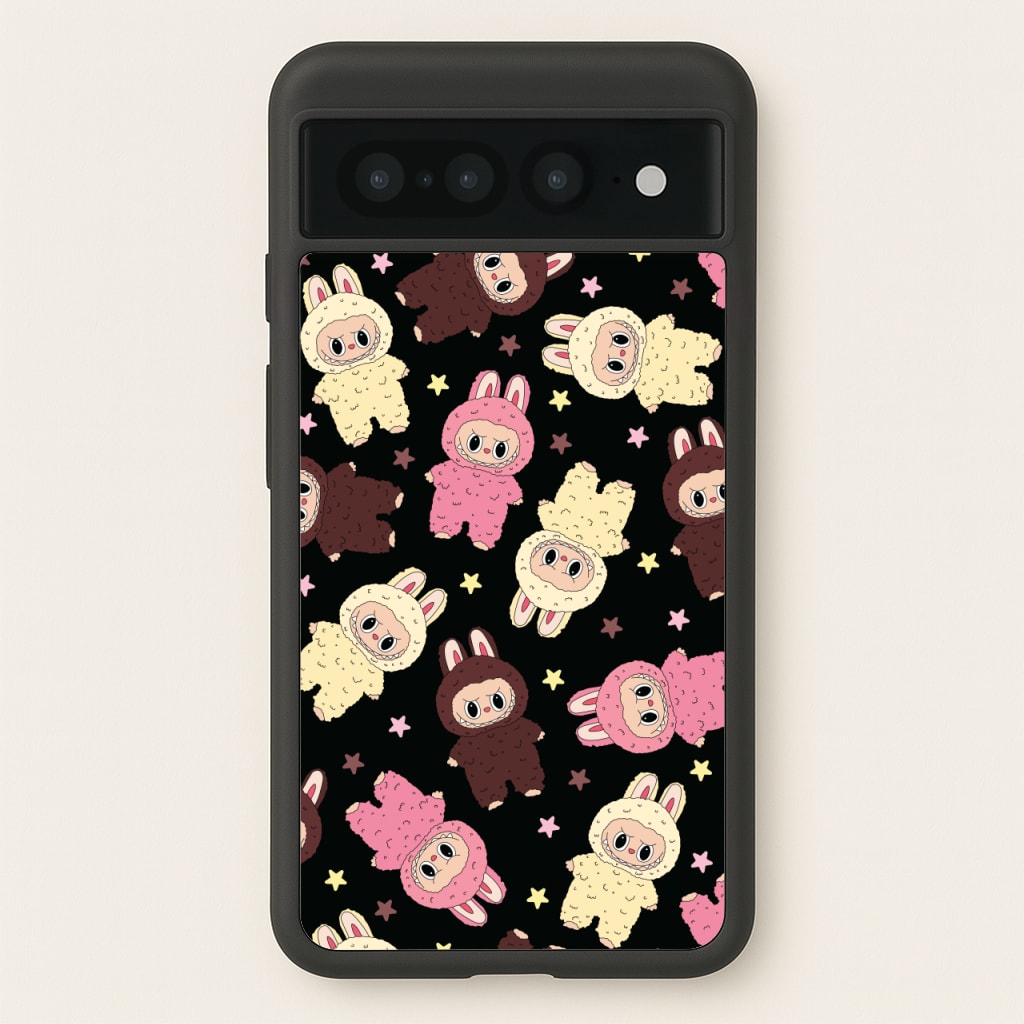 Cute Monsters And Stars Pattern - Plushy Phone Case for Google Pixel 7 Pro