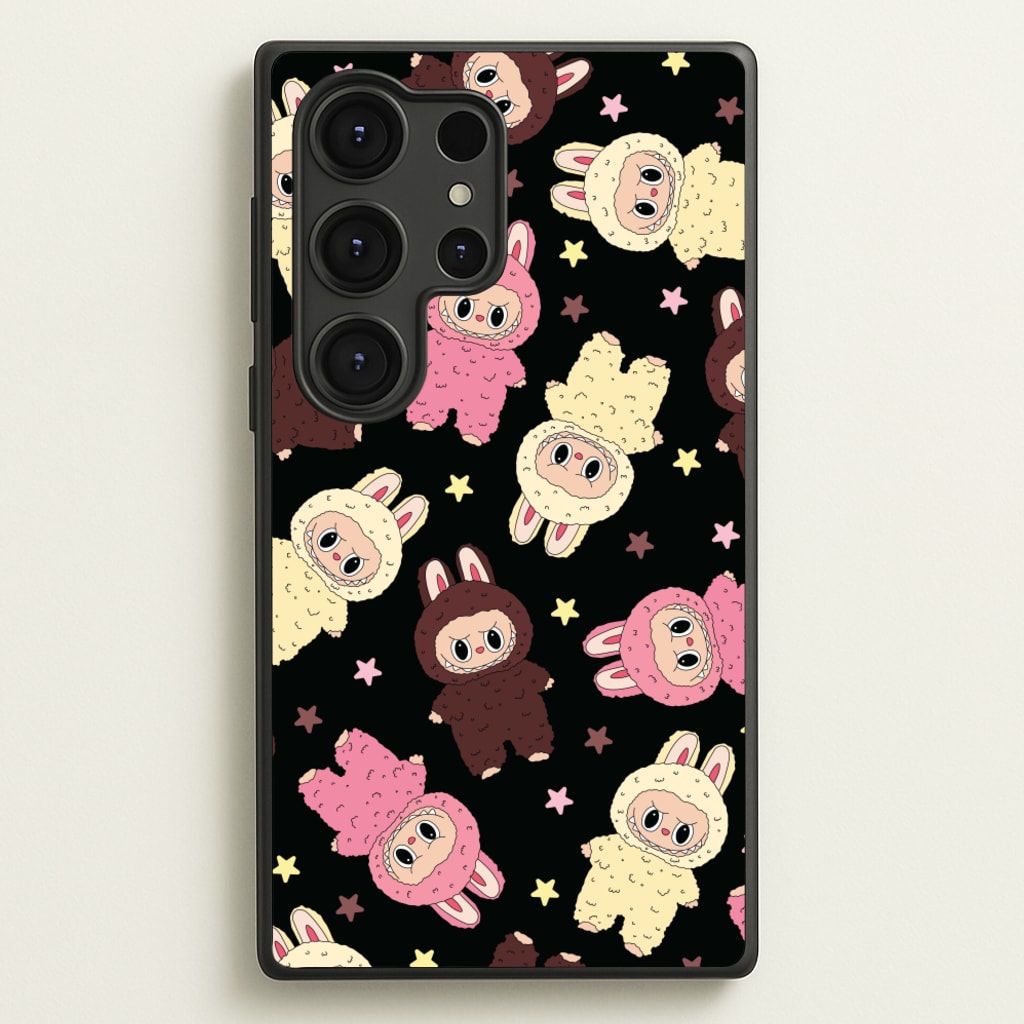 Cute Monsters And Stars Pattern - Plushy Phone Case for Galaxy S25 Ultra
