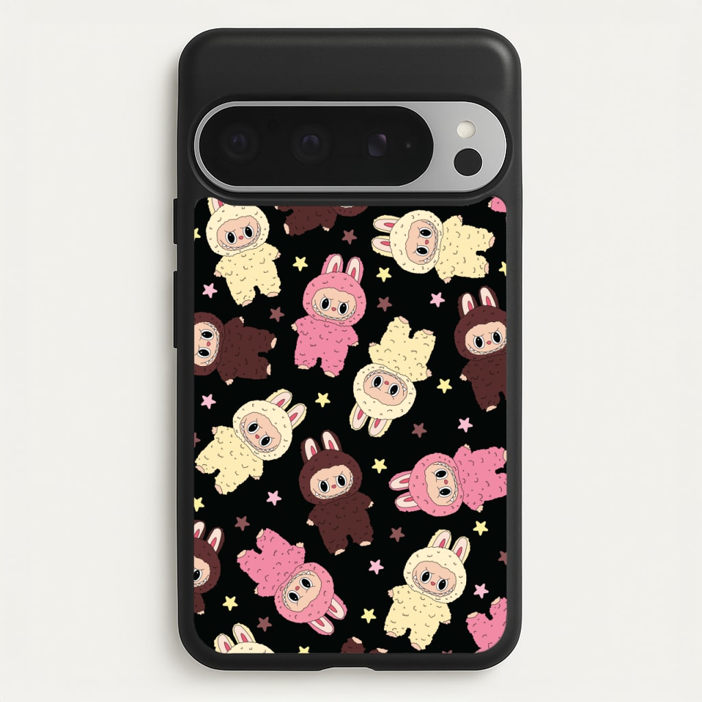 Cute Monsters And Stars Pattern - Plushy Phone Case for Google Pixel 9 Pro XL