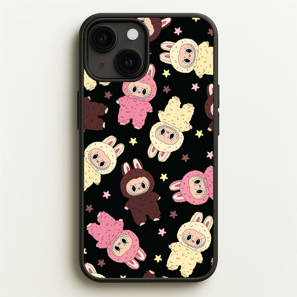 Cute Monsters And Stars Pattern - Plushy Phone Case for iPhone 13 Mini
