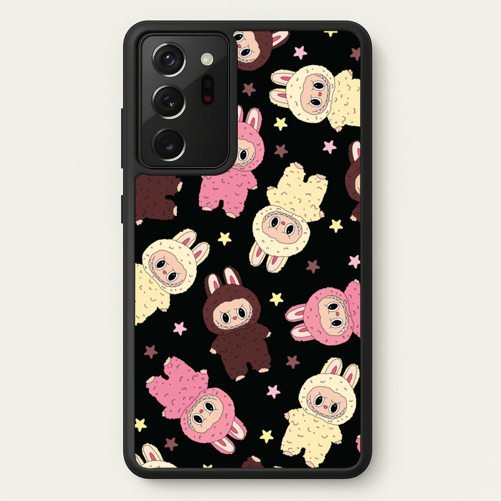 Cute Monsters And Stars Pattern - Plushy Phone Case for Galaxy Note 20 Ultra