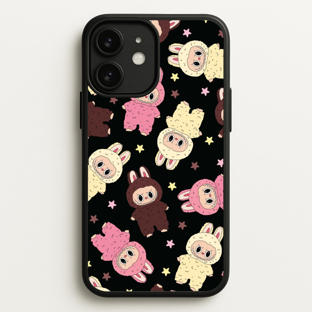 Cute Monsters And Stars Pattern - Plushy Phone Case for iPhone 11