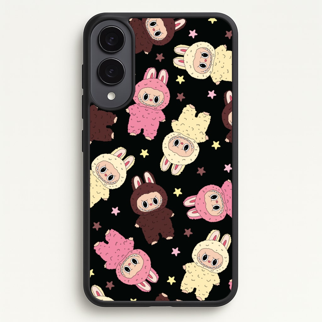 Cute Monsters And Stars Pattern - Plushy Phone Case for Galaxy S25 Edge