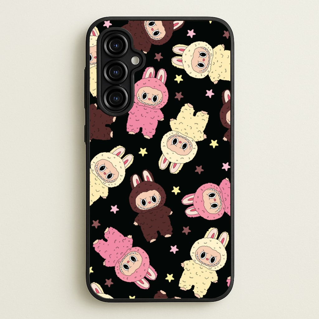 Cute Monsters And Stars Pattern - Plushy Phone Case for Galaxy A54