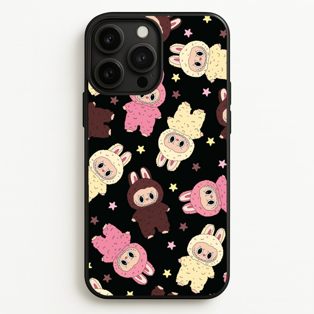 Cute Monsters And Stars Pattern - Plushy Phone Case for iPhone 13 Pro Max