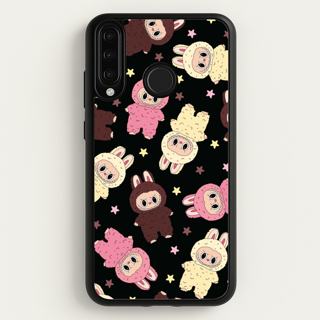 Cute Monsters And Stars Pattern - Plushy Phone Case for Huawei P30 Lite
