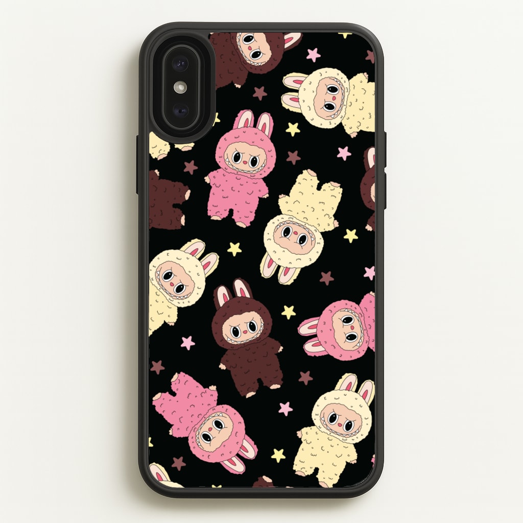 Cute Monsters And Stars Pattern - Plushy Phone Case for iPhone XS Max