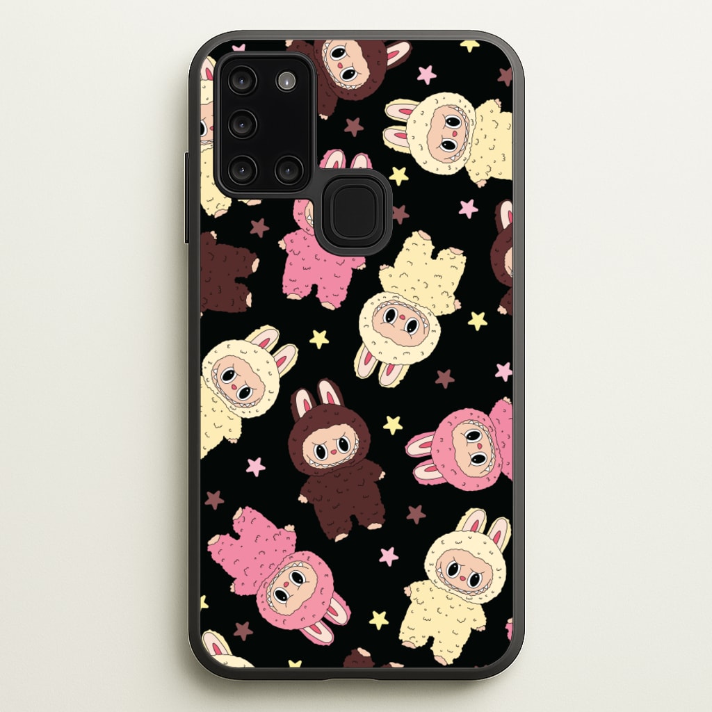 Cute Monsters And Stars Pattern - Plushy Phone Case for Galaxy A21s