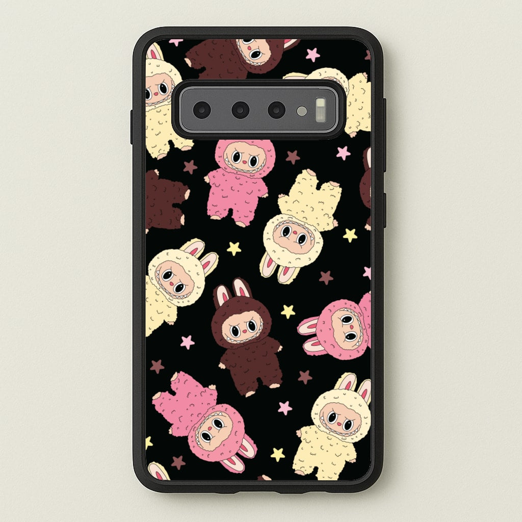 Cute Monsters And Stars Pattern - Plushy Phone Case for Galaxy S10