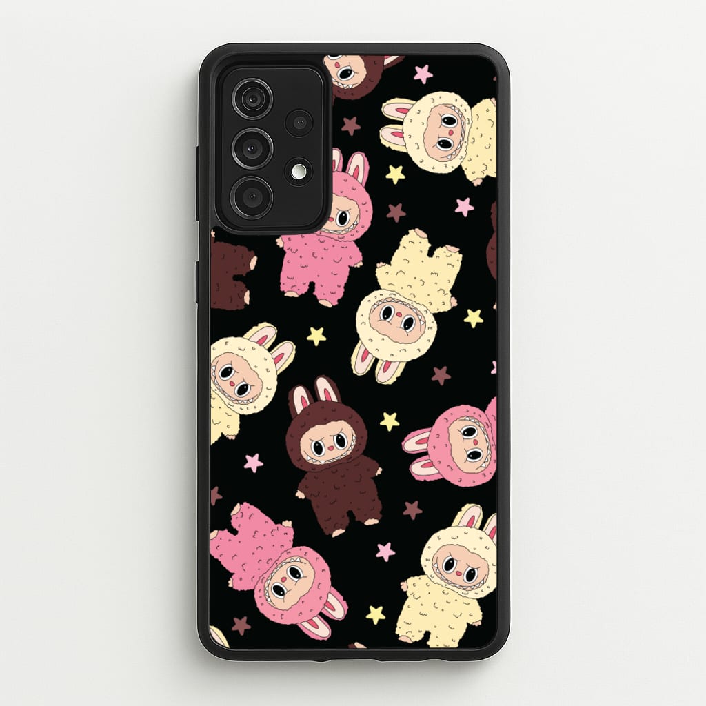 Cute Monsters And Stars Pattern - Plushy Phone Case for Galaxy A52 / A52s