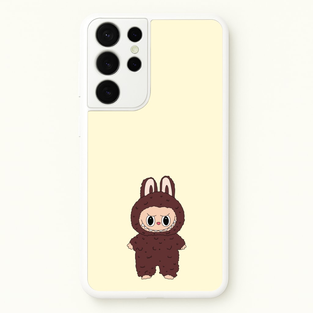 Cute Brown Monster - Plushy Phone Case for Galaxy S21 Ultra