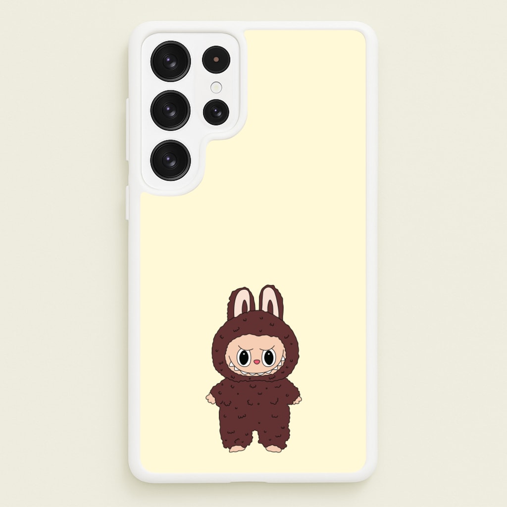 Cute Brown Monster - Plushy Phone Case for Galaxy S22 Ultra