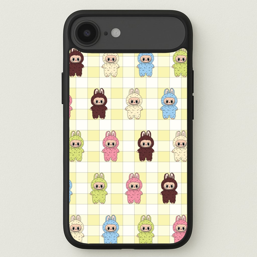 Cute Colourful Monsters Checkered Pattern Phone Case for iPhone 17 Air