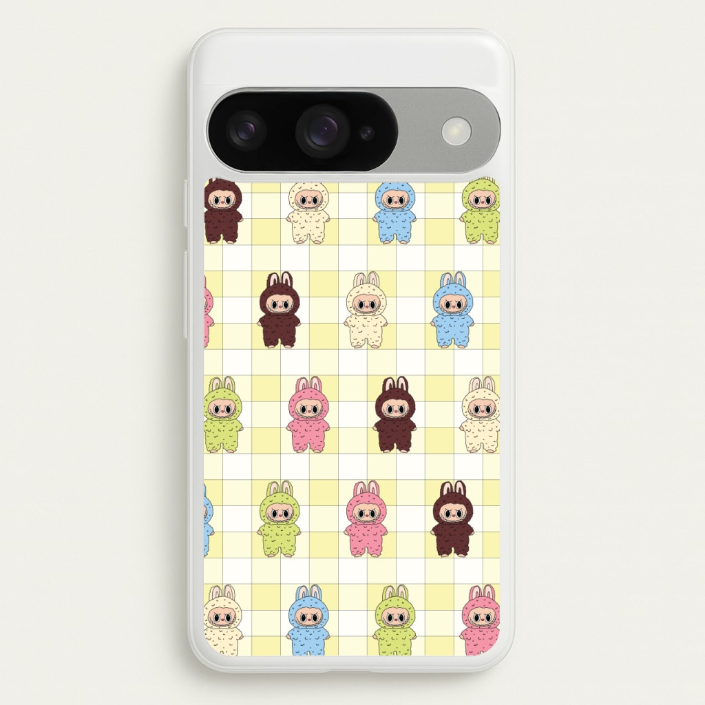 Cute Colourful Monsters Checkered Pattern Phone Case for Google Pixel 10 / 10 Pro