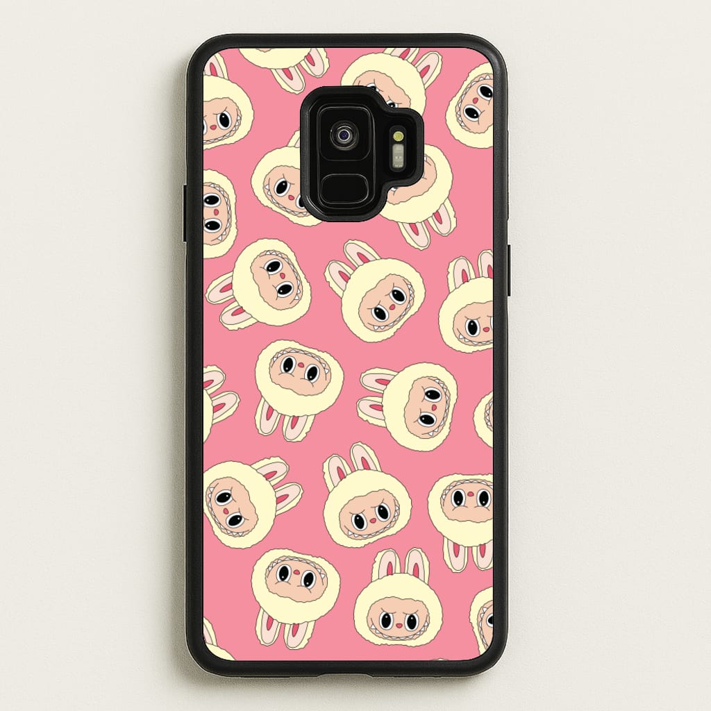 Cute Cream Monster Face Pattern - Plushy Phone Case for Galaxy S9