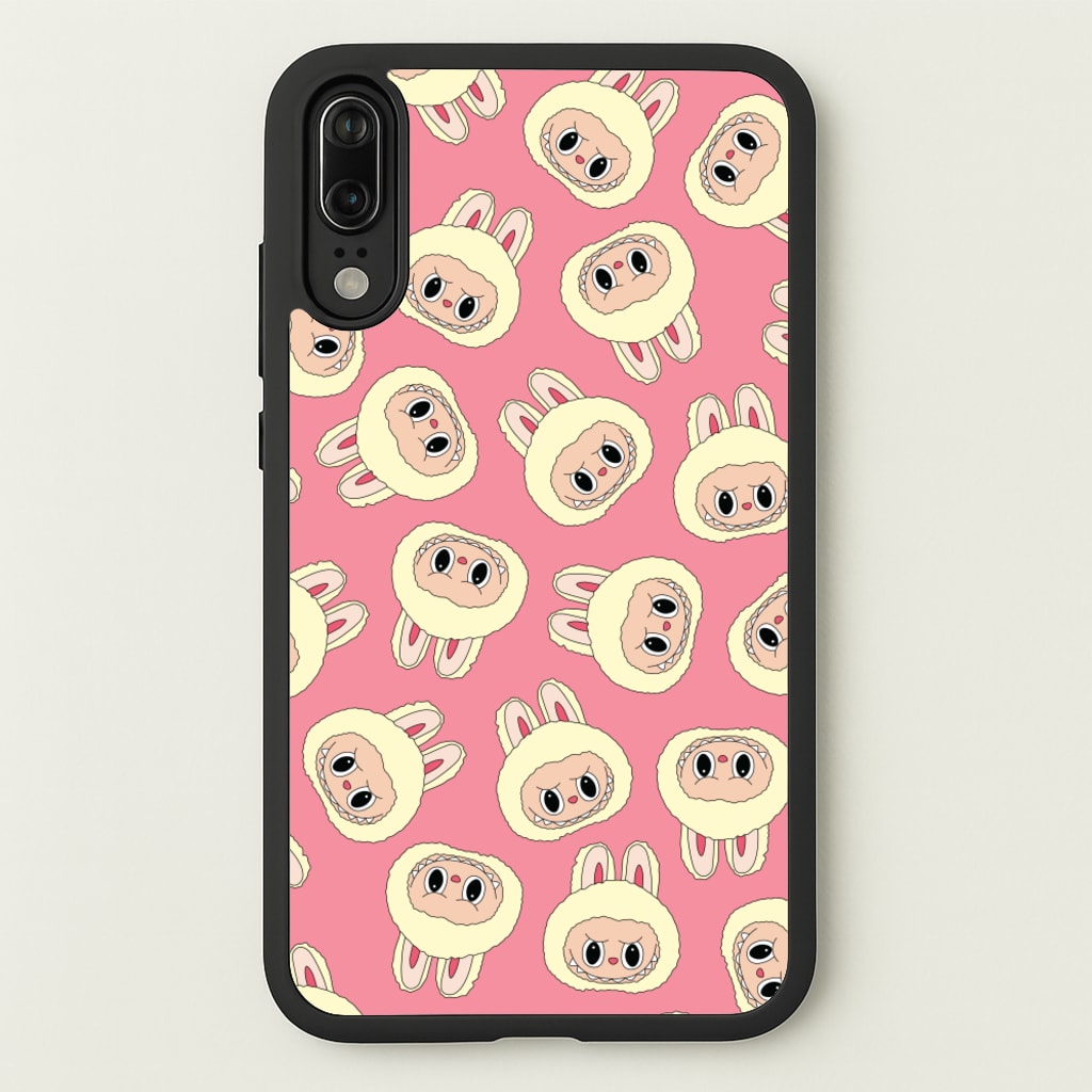 Cute Cream Monster Face Pattern - Plushy Phone Case for Huawei P20