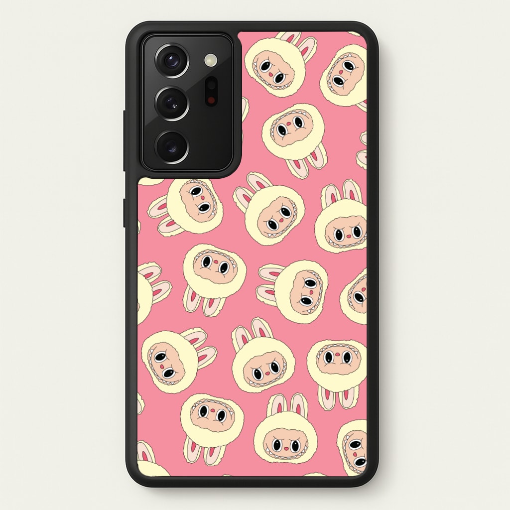 Cute Cream Monster Face Pattern - Plushy Phone Case for Galaxy Note 20 Ultra