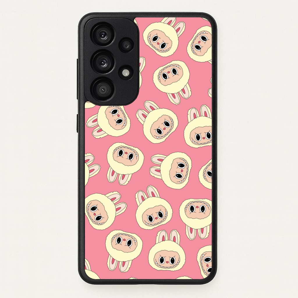 Cute Cream Monster Face Pattern - Plushy Phone Case for Galaxy A53