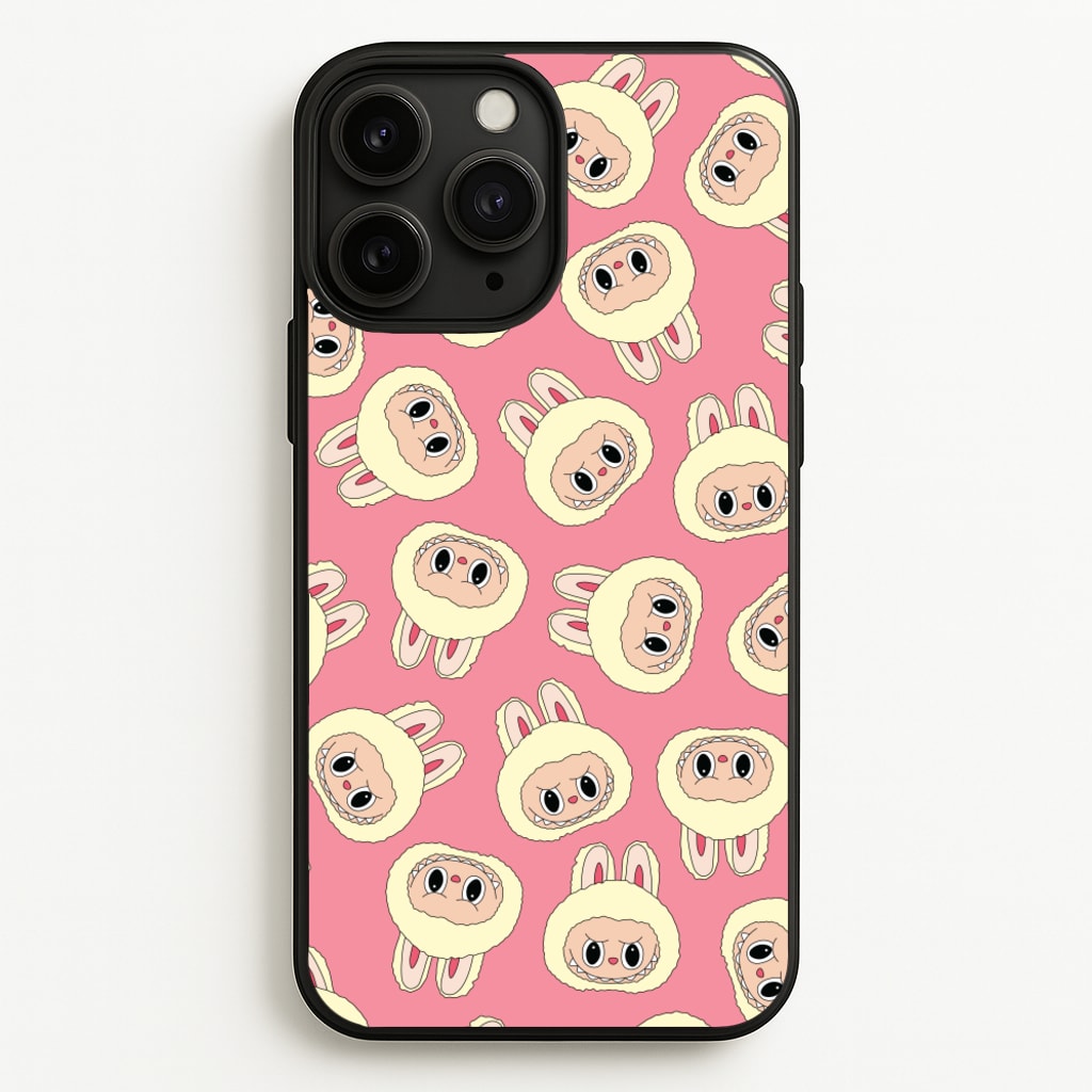 Cute Cream Monster Face Pattern - Plushy Phone Case for iPhone 11 Pro