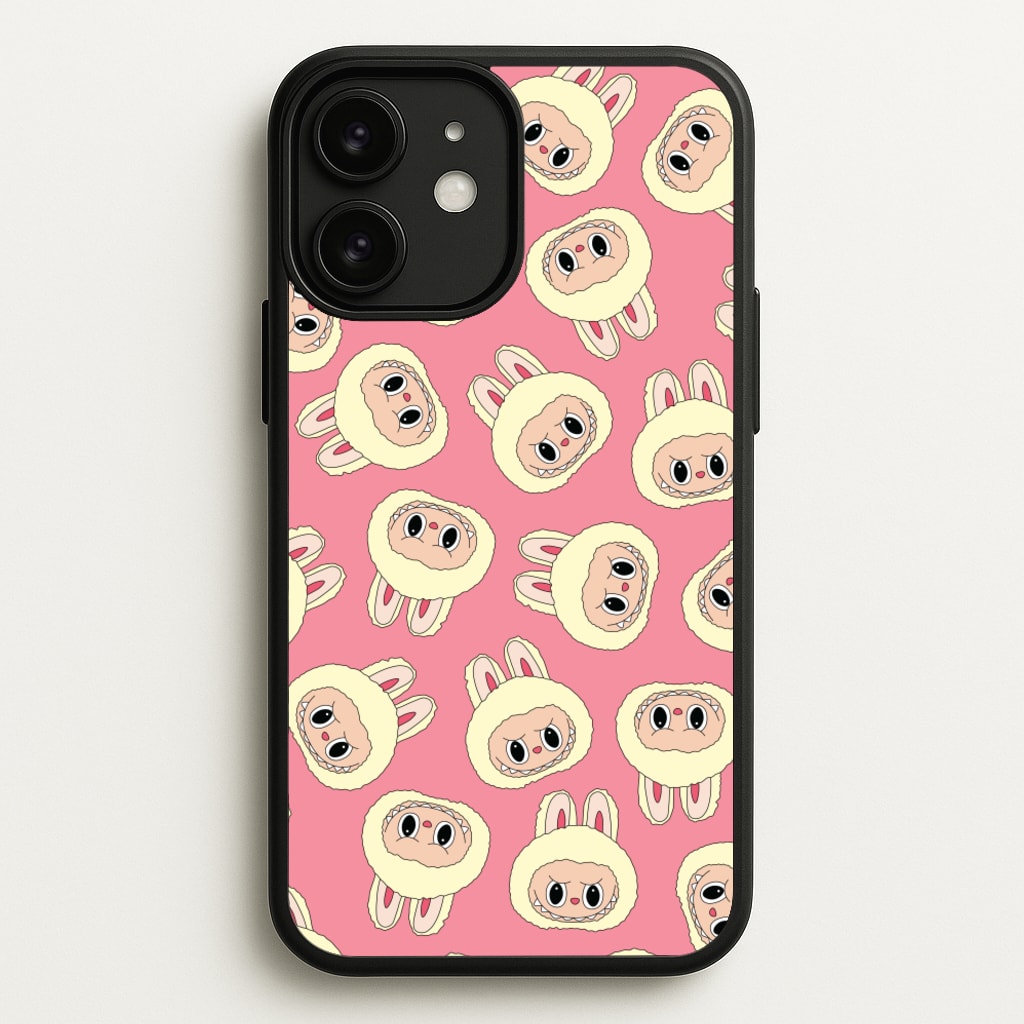 Cute Cream Monster Face Pattern - Plushy Phone Case for iPhone 11