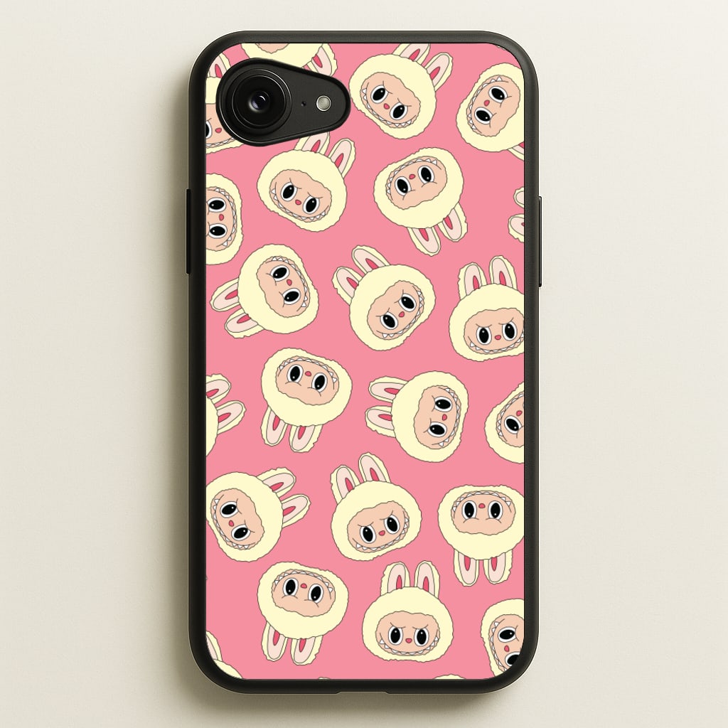 Cute Cream Monster Face Pattern - Plushy Phone Case for iPhone 16e
