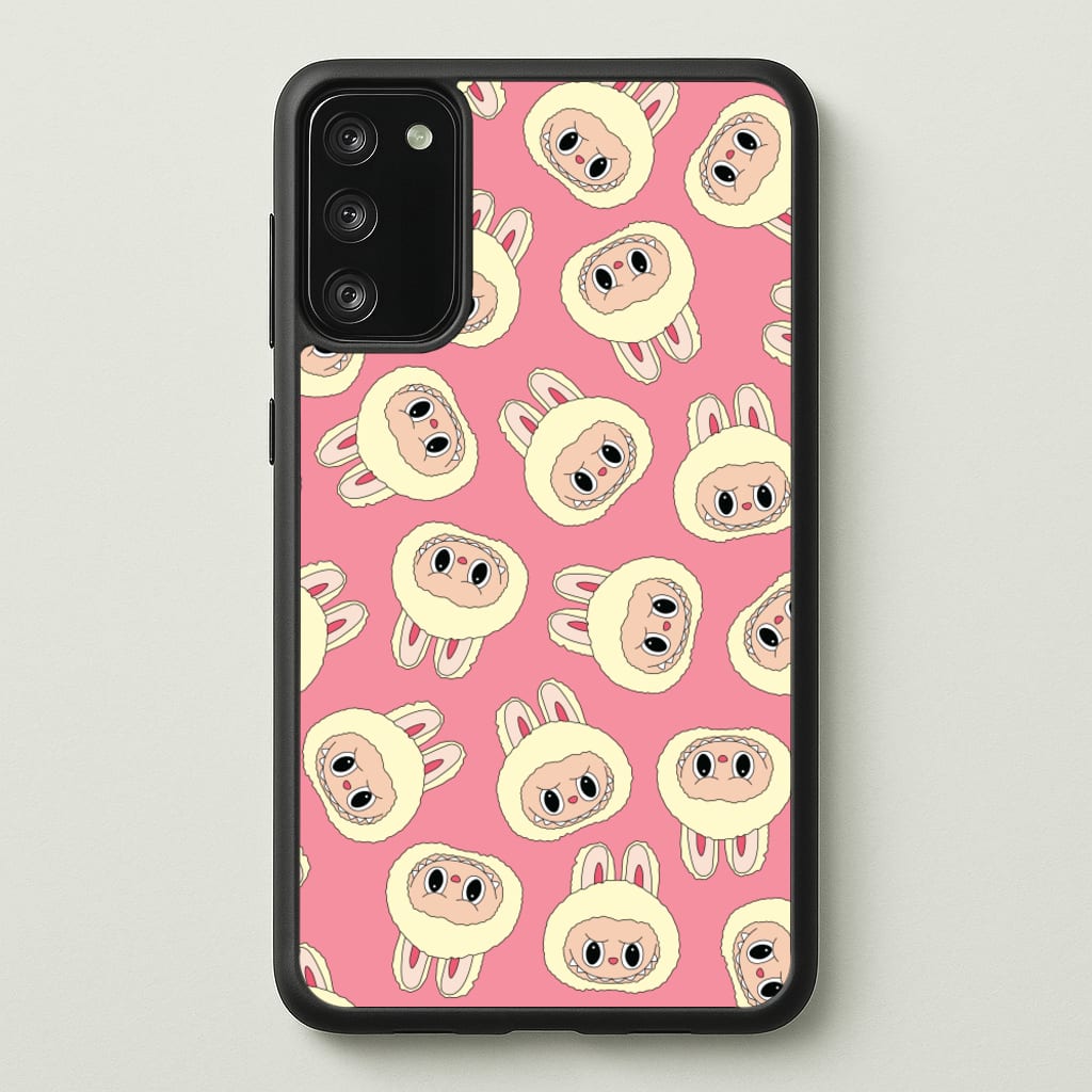 Cute Cream Monster Face Pattern - Plushy Phone Case for Galaxy A41