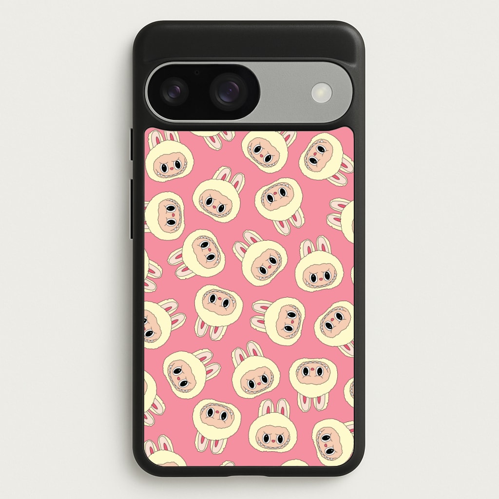 Cute Cream Monster Face Pattern - Plushy Phone Case for Google Pixel 9 / 9 Pro