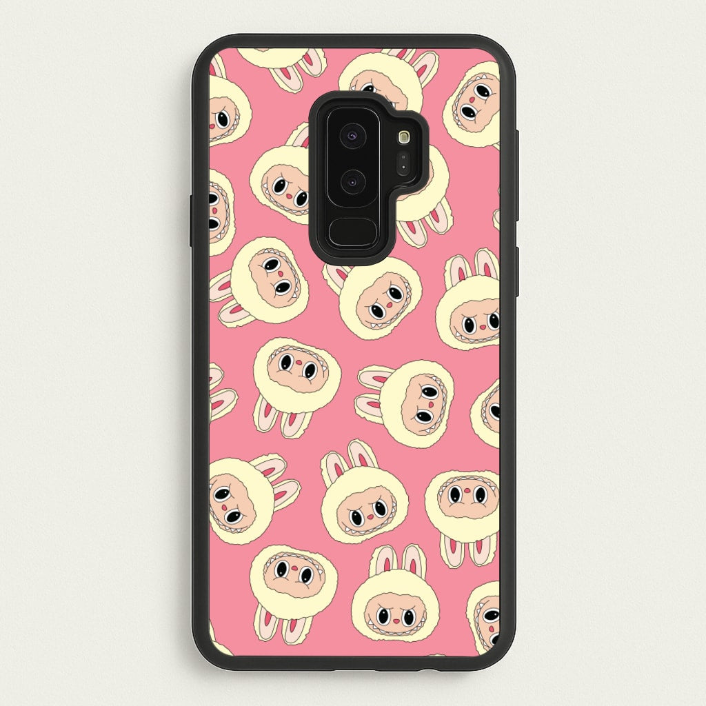 Cute Cream Monster Face Pattern - Plushy Phone Case for Galaxy S9 Plus