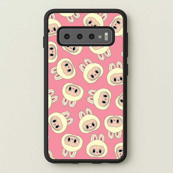 Cute Cream Monster Face Pattern - Plushy Phone Case for Galaxy S10