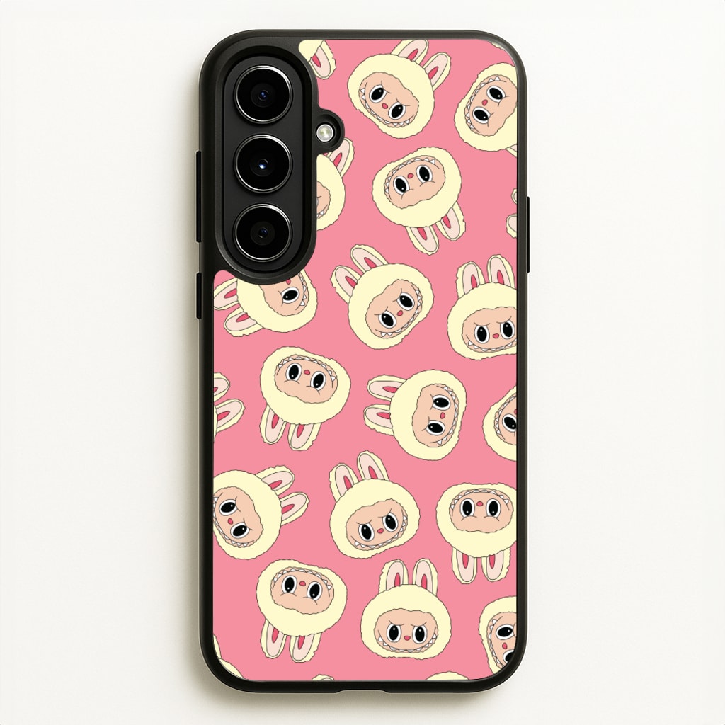 Cute Cream Monster Face Pattern - Plushy Phone Case for Galaxy A56