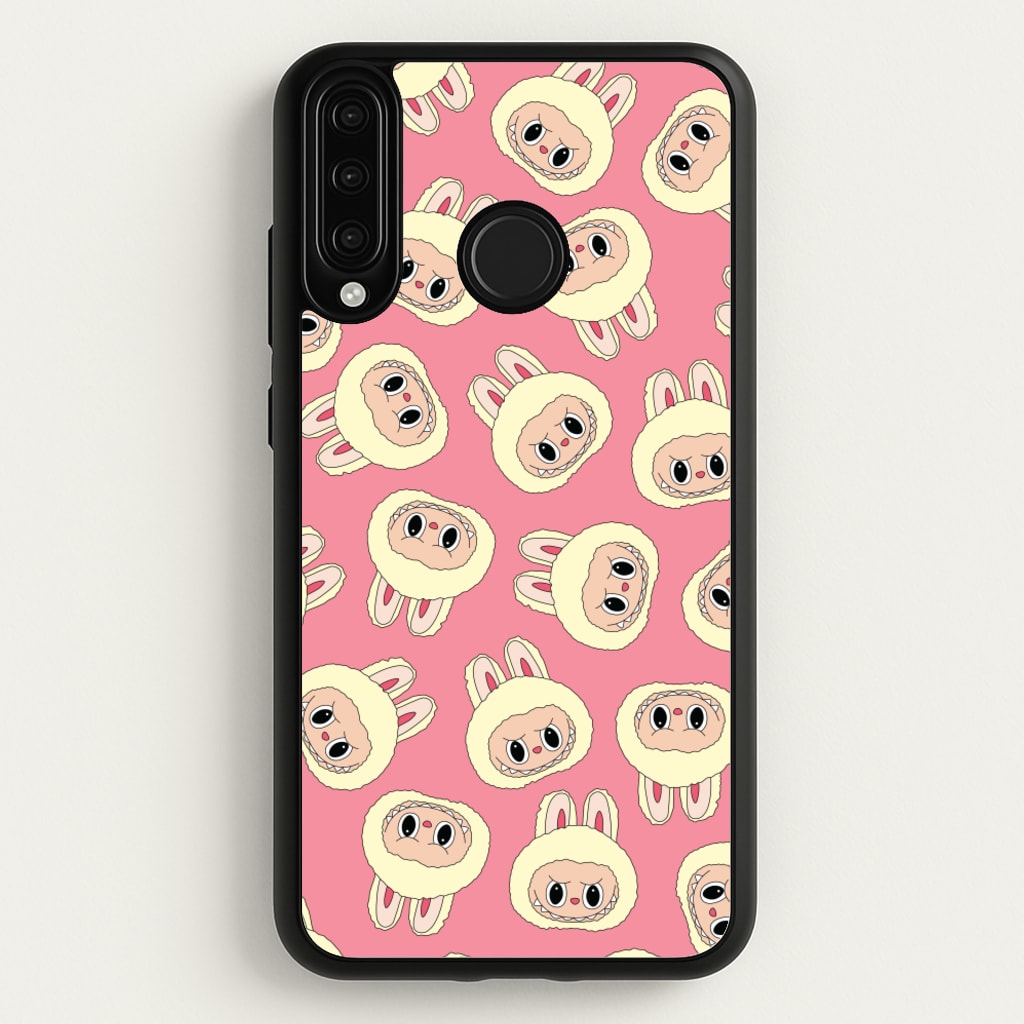 Cute Cream Monster Face Pattern - Plushy Phone Case for Huawei P30 Lite