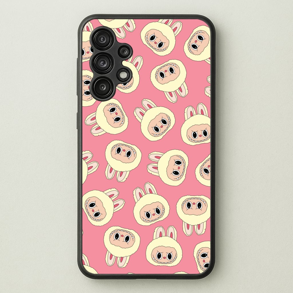 Cute Cream Monster Face Pattern - Plushy Phone Case for Galaxy A13